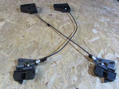 BMW Rear Folding Seat Latches Locks w/ Cables and Handles (Left and Right Set) 52207112863 E60 F10